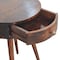 Homeroots 22" Brown Solid Wood Round One Drawer Nightstand 651803 - alternate 4