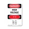 Signmission OSHA Danger Sign, 14" Height, Rigid Plastic, High Voltage Bilingual, 1014-VK-1327 OS-DS-P-1014-VK-1327 - alternate 1