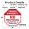 Signmission Private Property No Trespassing Vio, 18 Inch X 18 Inch, Plastic Sign OC-P-18-167 - alternate 6