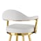 Homeroots 30" Silver and Gold Fabric and Stainless Steel Low Back Bar Height Swivel Bar Chair 569157 - alternate 7