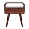 Homeroots 22" Brown Solid Wood Oval One Drawer Nightstand 651838 - alternate 1