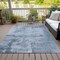 Homeroots 8' X 10' Denim Blue And Silver Abstract Washable Indoor Outdoor Area Rug 602698 - alternate 8