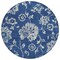 Homeroots 8' Navy Blue And Gray Round Floral Washable Indoor Outdoor Area Rug 589484 - alternate 1