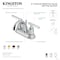 Kingston Brass Double-Handle 4" Centerset Bathroom Faucet with Pop-Up Drain, Polished Chrome KB8611CML - alternate 6