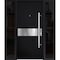 Vdomdoors Steel Door Deux 6072 Black Enamel 2 Sidelight Exterior Windows Sidelites/ Entry Door Painted W14+36 DEUX6072EXD-BLK-W14+36+14 X H80-LH-I - alternate 1
