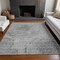 Homeroots 5' X 8' Gray Silver And Charcoal Abstract Washable Indoor Outdoor Area Rug 582795 - alternate 5
