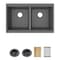 Elkay Quartz Classic 33" x 22" x 9-1/2" Equal Double Bowl Undermount Workstation Sink 4pc Kit Graphite ELGU3322WOGT0 - alternate 1