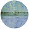 Homeroots 8' Blue And Lime Green Round Abstract Washable Indoor Outdoor Area Rug 618603 - alternate 5