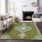 Homeroots 8' X 10' Olive Green Pink And Ivory Oriental Washable Indoor Outdoor Area Rug 598433 - alternate 6
