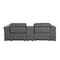 Homeroots 86in Dark Gray and Black Italian Leather Power Reclining Loveseat With Storage 720529 - alternate 6