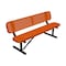 Leisure Craft 6' Standard Bench With Back, Perforated Metal, Portable, Orange B6WBP-PERF-ORANGE - alternate 1
