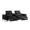 Homeroots 90in Black Italian Leather Power Reclining Loveseat With Storage 720562 - alternate 6