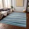 Homeroots 8' X 10' Teal Blue Gray And Ivory Striped Washable Indoor Outdoor Area Rug 597364 - alternate 6