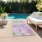 Homeroots 8' Runner Purple Abstract Washable Non Skid Indoor Outdoor Runner Rug 559187 - alternate 6