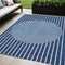 Homeroots 5' X 8' Navy Blue And Gray Striped Washable Indoor Outdoor Area Rug 597182 - alternate 1