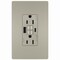 Legrand radiant GFCI Receptacle, 15 A, 125 V, 1-Gang, 2-USB Port, USB-A, USB-C USB, Nickel 1597TRUSBACNIC4 - alternate 3