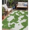 Homeroots 5' X 8' Green And Ivory Abstract Washable Indoor Outdoor Area Rug 614528 - alternate 1