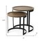 Homeroots Set of Two Brown and Black Solid Wood and Iron Round Nested Tables, 2PK 605367 - alternate 4