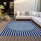 Homeroots 5' X 8' Navy Blue And Gray Striped Washable Indoor Outdoor Area Rug 597182 - alternate 6