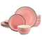 Gibson Home Holcomb 12 Piece Ceramic Dinnerware Set in Pink 142775.12 - alternate 1