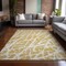 Homeroots 3' X 5' Gold and White Abstract Washable Non Skid Indoor Outdoor Area Rug 559265 - alternate 8