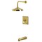 Kingston Brass Single-Handle Pressure Balanced Tub and Shower Faucet, Brushed Brass KB6147PL - alternate 1