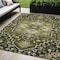 Homeroots 5' X 8' Olive Green Ivory And Brown Oriental Washable Indoor Outdoor Area Rug 600175 - alternate 1