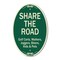 Signmission Share The Road, 12 Inch X 18 Inch Architectural Oval, Heavy Gauge Aluminum A-OV-G-1218-9892 - alternate 1