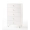 Homeroots 30" White Manufactured Wood Five Drawer Chest 473084 - alternate 1