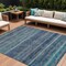 Homeroots 8' X 10' Blue And Gray Striped Washable Indoor Outdoor Area Rug 615839 - alternate 1