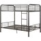 Homeroots 79" X 57" X 65" Gunmetal Metal Tube Full Over Full Bunk Bed 285314 - alternate 2