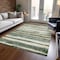 Homeroots 5' X 8' Sage And Beige Striped Washable Indoor Outdoor Area Rug 605904 - alternate 7
