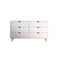 Homeroots 59" White Scoop Handle Six Drawer Double Dresser 490832 - alternate 1