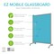 Ghent EZ Mobile Glassboard, Aluminum Frame, Non-Magnetic, 75"H x 62"W, Blue EZ1NA7562BE - alternate 3