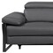 Homeroots 103" Dark Gray Top Grain Leather Reclining Metal USB Sofa 720331 - alternate 5