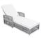 Homeroots 78" Beige Metal Outdoor Chaise Lounge with Beige Cushion 625685 - alternate 1