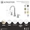 Kingston Brass Widespread Bathroom Faucet with Knurled Handle and Brass Pop-Up, Brushed Brass FSC8923KNL - alternate 3