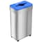 Hls Commercial 21 Gallon Rectangular Recycle Bin with Wheels, Open Top, Silver, Stainless Steel HLS21UOTMREC - alternate 1