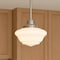 Vaxcel Eastgate 1-Light Satin Nickel Schoolhouse Globe Pendant Light with Opal Glass Shade P0459 - alternate 7