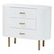 Bali & Pari Beyla Mid-Century White Fluted Wood and Gold Metal 3-Drawer Dresser 249-13931-ZORO - alternate 1