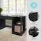 Martha Stewart Kayden Single-Drawer Desk w/Dual 2 Tier Shelves in Black w/Oil Rubbed Bronze Hardware KHO-23042-TBSF2-BK-BK-MS - alternate 9