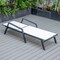 Leisuremod Marlin Patio Chaise Lounge Chair with Armrests in Black Aluminum Frame, White MLABL-77W - alternate 10