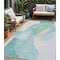 Homeroots 5' X 8' Pale Aqua And Beige Abstract Washable Indoor Outdoor Area Rug 630454 - alternate 1