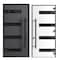 Vdomdoors Front Exterior Prehung Steel Door Ronex0131 Grey 96 Transom Window Sidelite Entry Metal Modern RONEX0131EXD-GRE-W36xH96+16-RH-I - alternate 5
