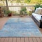Homeroots 5' X 8' Aqua And Beige Abstract Washable Indoor Outdoor Area Rug 631444 - alternate 6