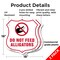Signmission Alligator Warning Shield Sign Do Not Fee, 18 inch X 18 inch, Plastic Sign, 2PK SHI-P-2PACK-18-355 - alternate 5
