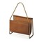 Homeroots 14" Brown And Gold Leather And Metal Magazine Holder 389459 - alternate 1