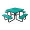 Leisure Craft 46" Square Picnic Table, Perforated Metal, Portable, Teal T46SQP-PERF-TEAL - alternate 1