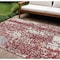 Homeroots 9' X 12' Burgundy And Ivory Abstract Washable Indoor Outdoor Area Rug 612945 - alternate 1