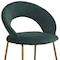 Homeroots Green and Gold Velvet and Metal Curved Back Dining Side Chair 719659 - alternate 5